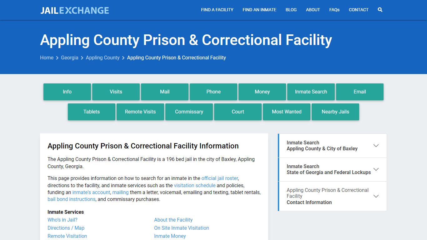 Appling County Prison & Correctional Facility, GA Inmate Search ...